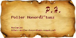 Poller Honorátusz névjegykártya